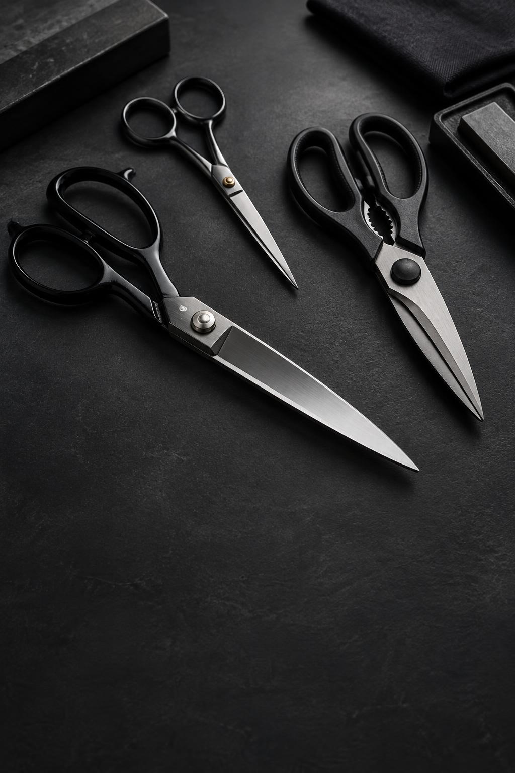 Scissors arranged for professional sharpening
